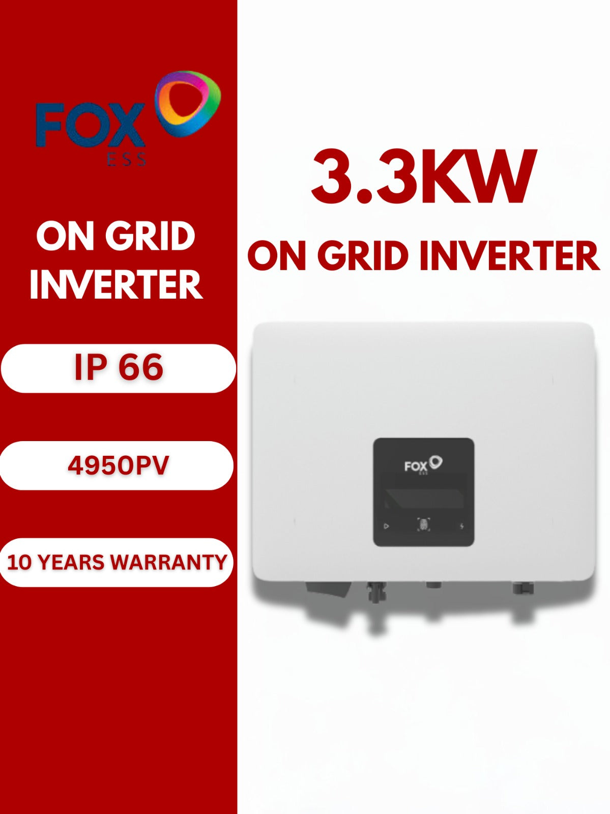 FOXESS 3.3Kw G2 ONGRID SOLAR INVERTER