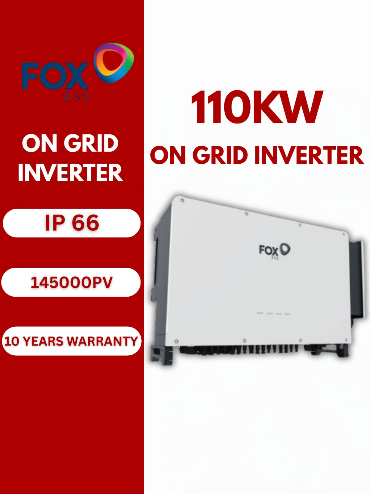 FOXESS 110Kw R (G2) ONGRID SOLAR INVERTER