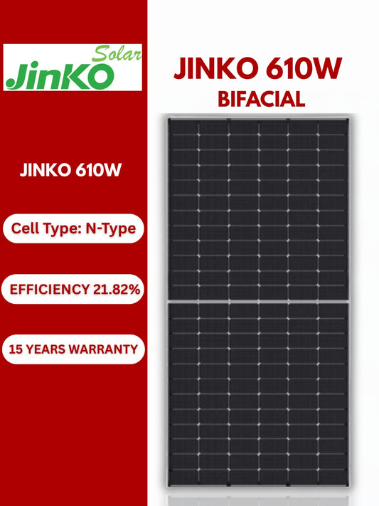 Jinko 610W N-Type Bifacial Solar Panel