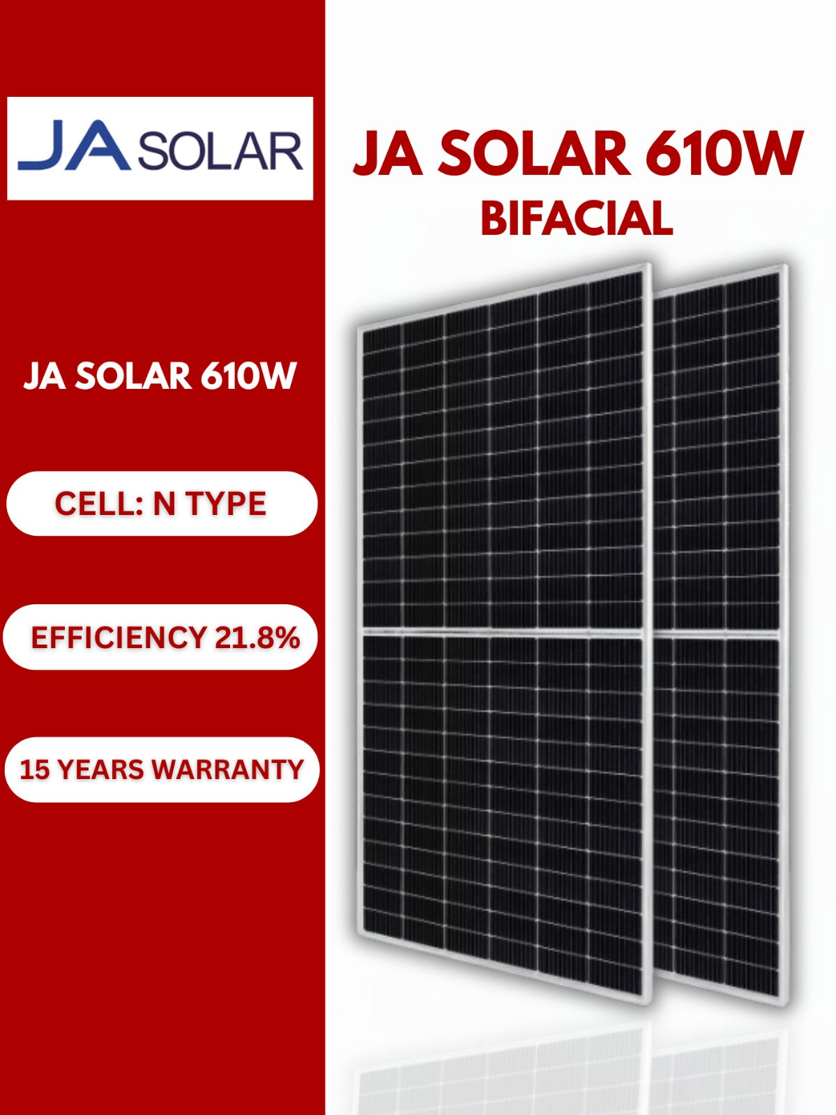 JA Solar 610W N-Type Bifacial
