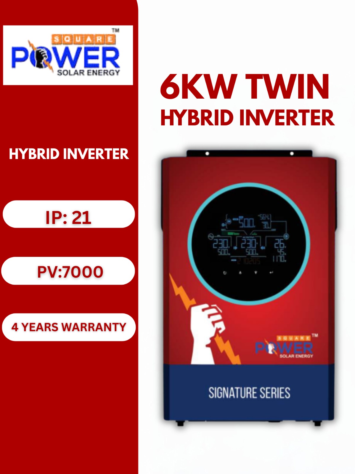 Power Square Hybrid Inverter PV7000