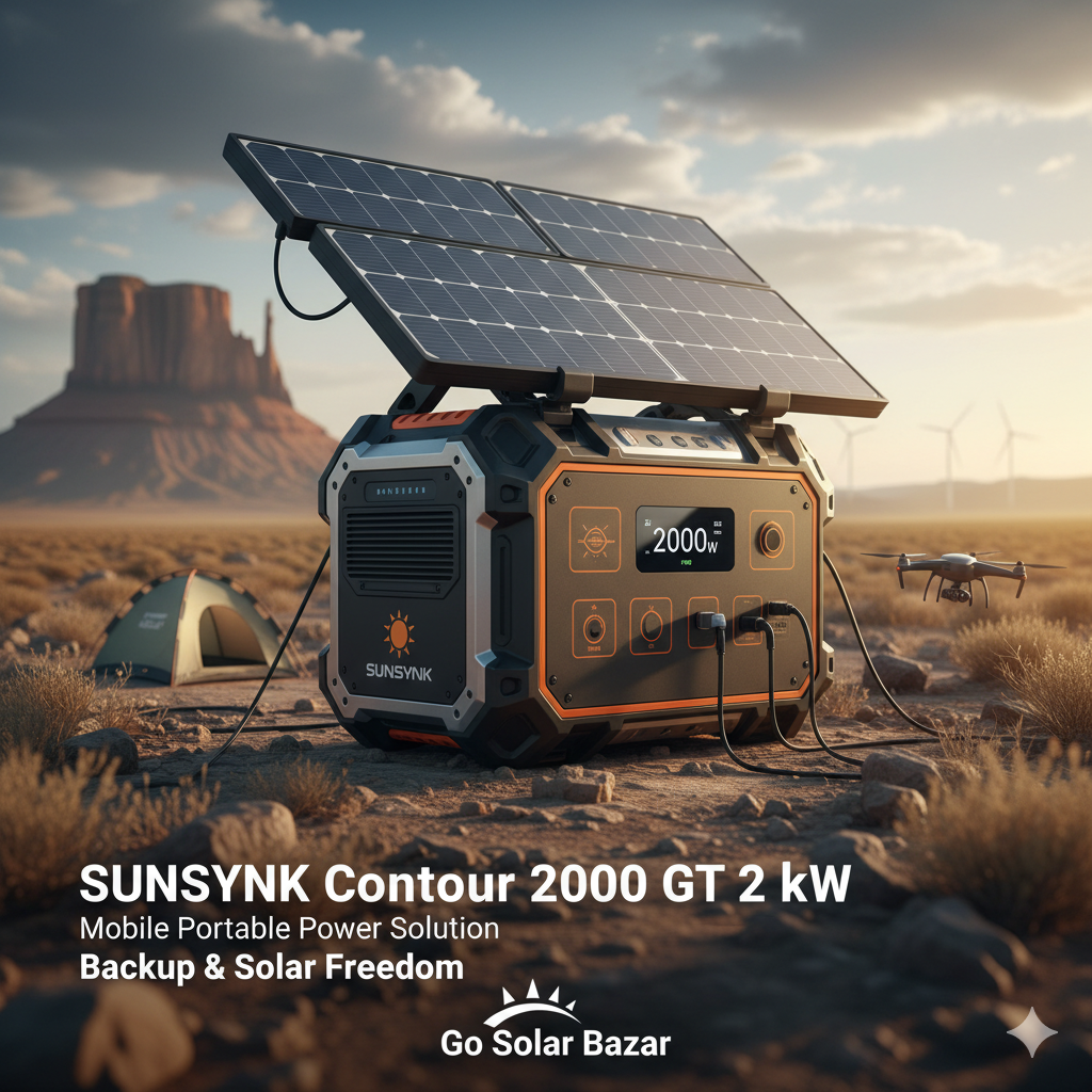 SUNSYNK Contour 2000 GT 2 kW Mobile Portable Power Solution – Backup & Solar Freedom | Go Solar Bazar