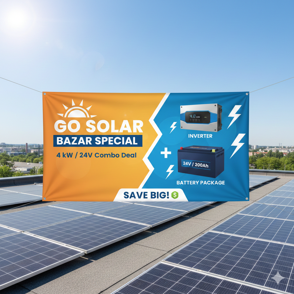 4kW 24V inverter battery combo Pakistan solar investment combo Go Solar Bazar