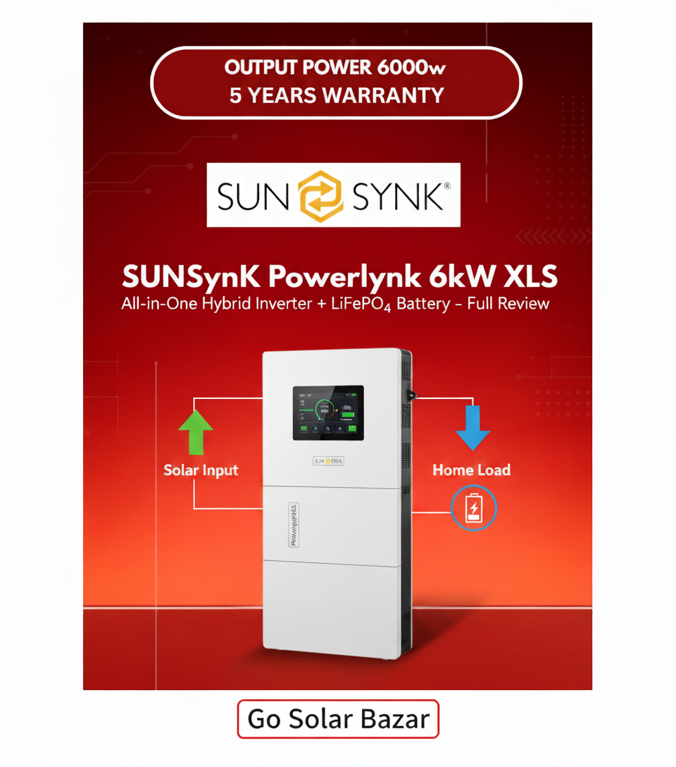 SUNSYNK Powerlynk 6kW XLS All-in-One Hybrid Inverter + LiFePO₄ Battery – Full Review | Go Solar Bazar