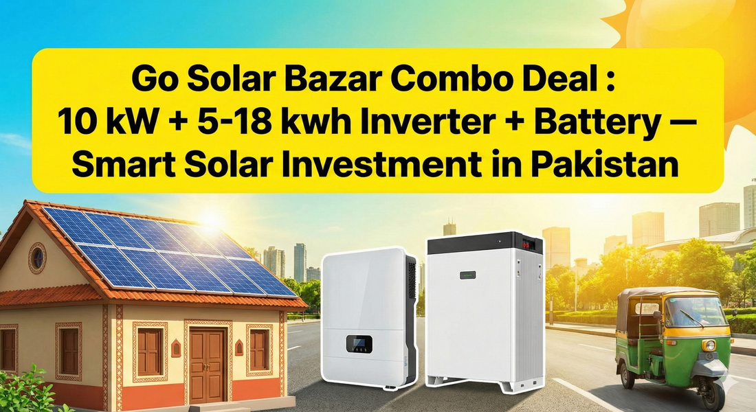 10kW solar inverter battery combo Pakistan”, “Go Solar Bazar 10kW hybrid solar system