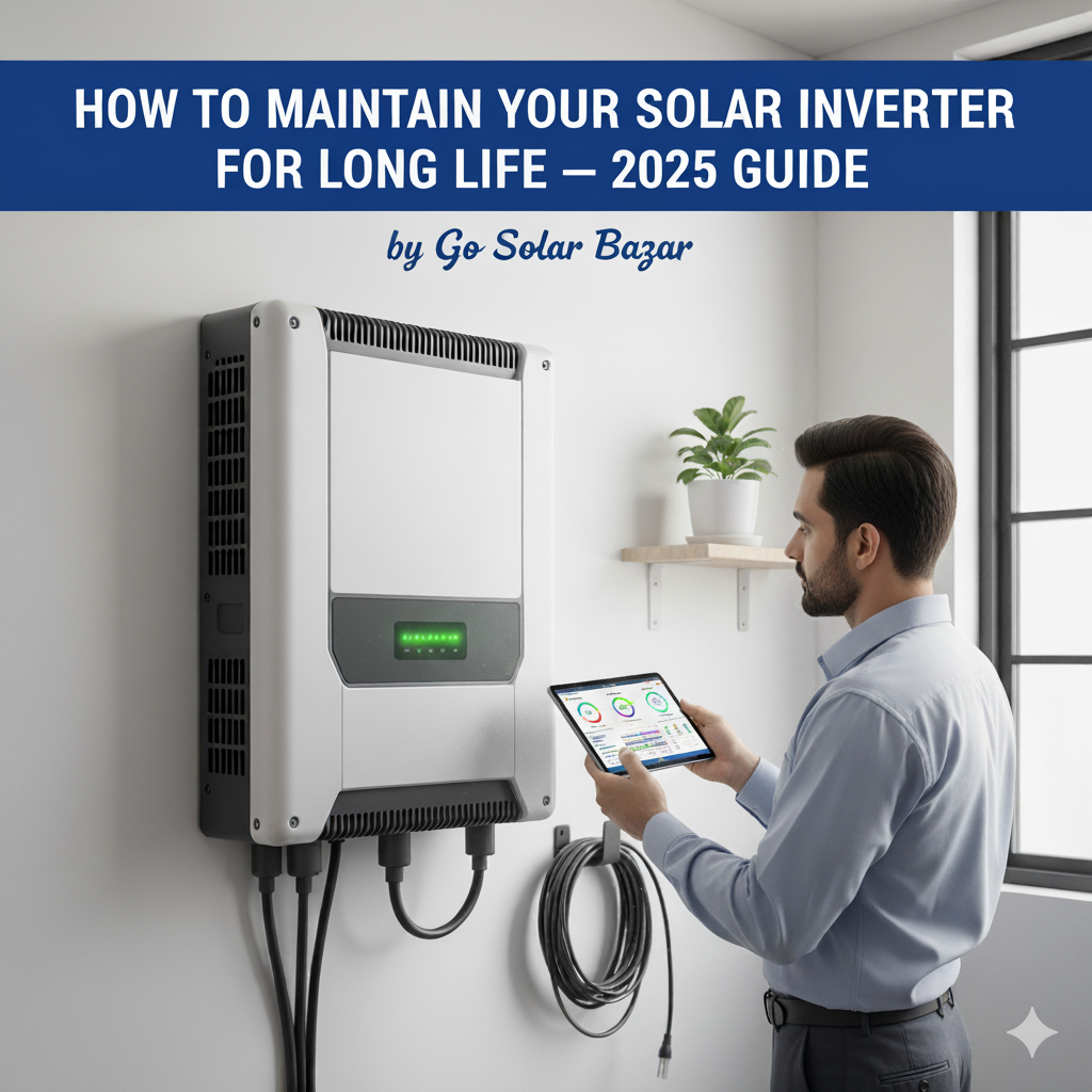 How to Maintain Your Solar Inverter for Long Life — 2025 Guide by Go Solar Bazar