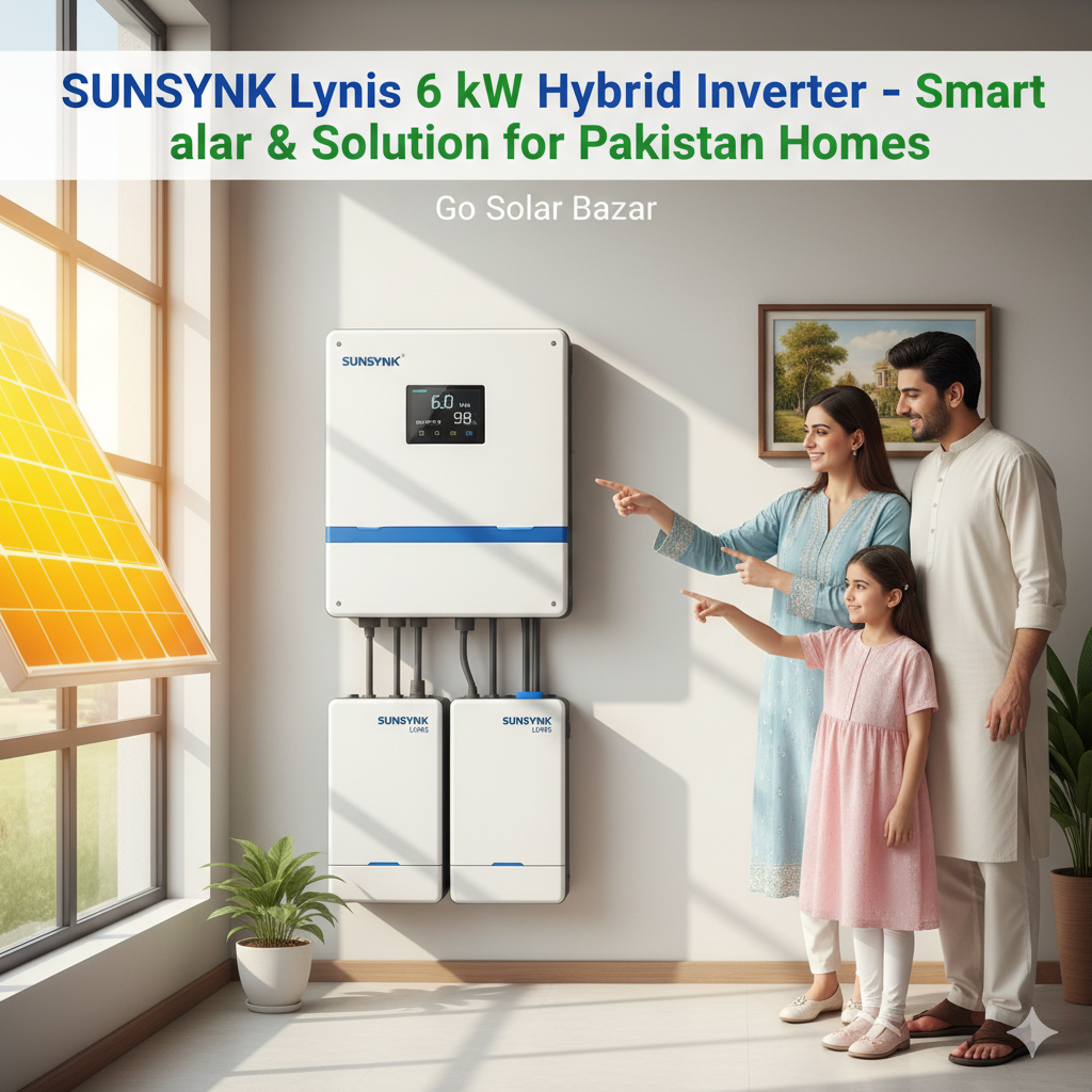 SUNSYNK Lynks 6 kW Hybrid Inverter – Smart Solar & Battery Solution for Pakistan Homes | Go Solar Bazar