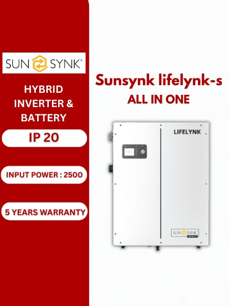 Sunsynk Lifelynk S - 2.5kW All In One (Hybrid Battery & Solar Inverter