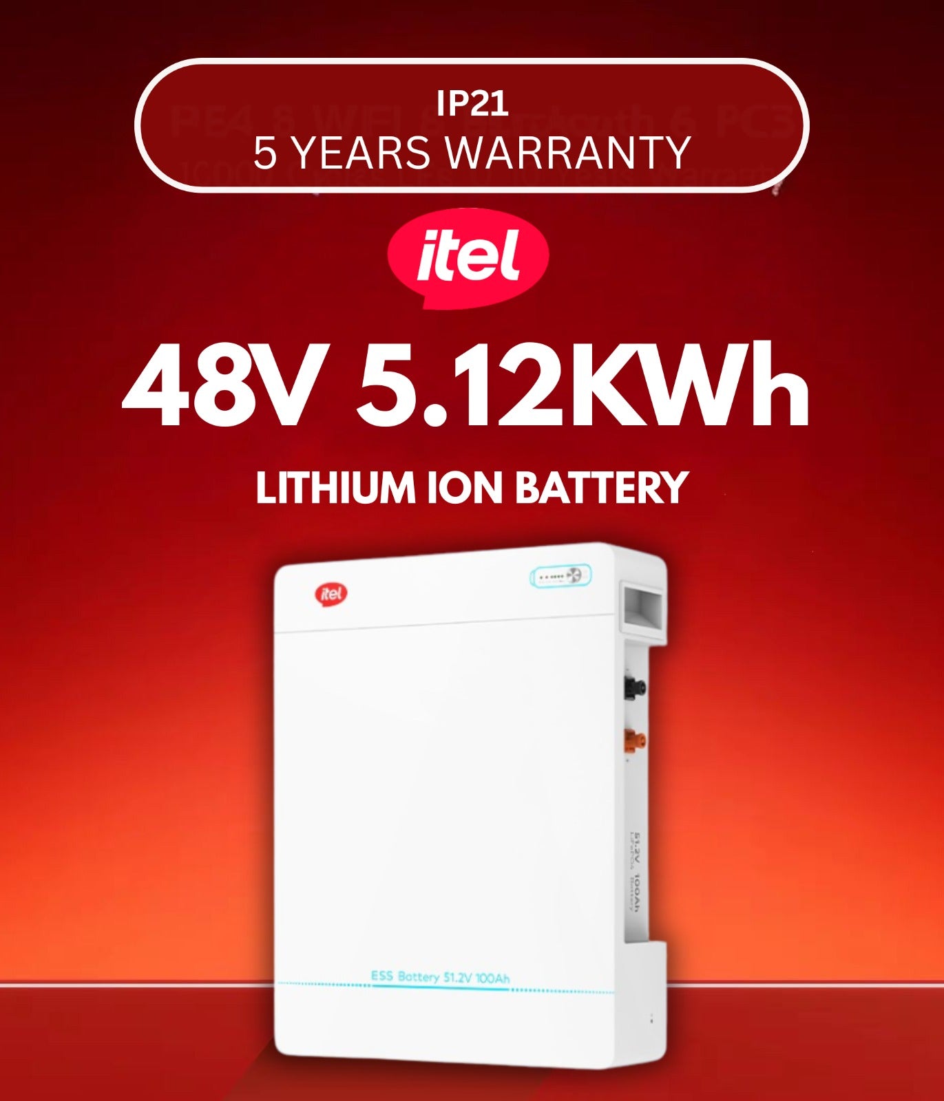 ITEL 48V 5.12KWh LITHIUM ION BATTERY