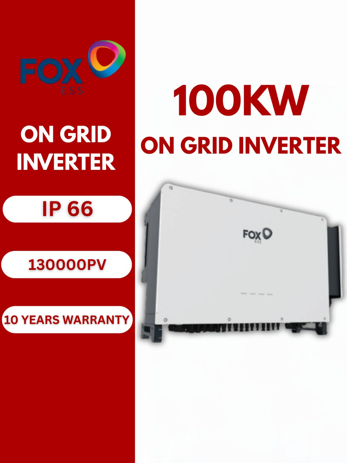 FOXESS 100Kw R (G2) ONGRID SOLAR INVERTER