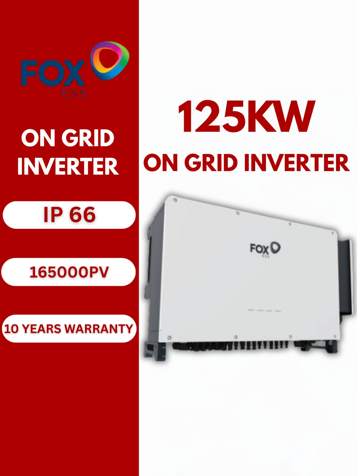 FOXESS 125Kw R (G2) ONGRID SOLAR INVERTER