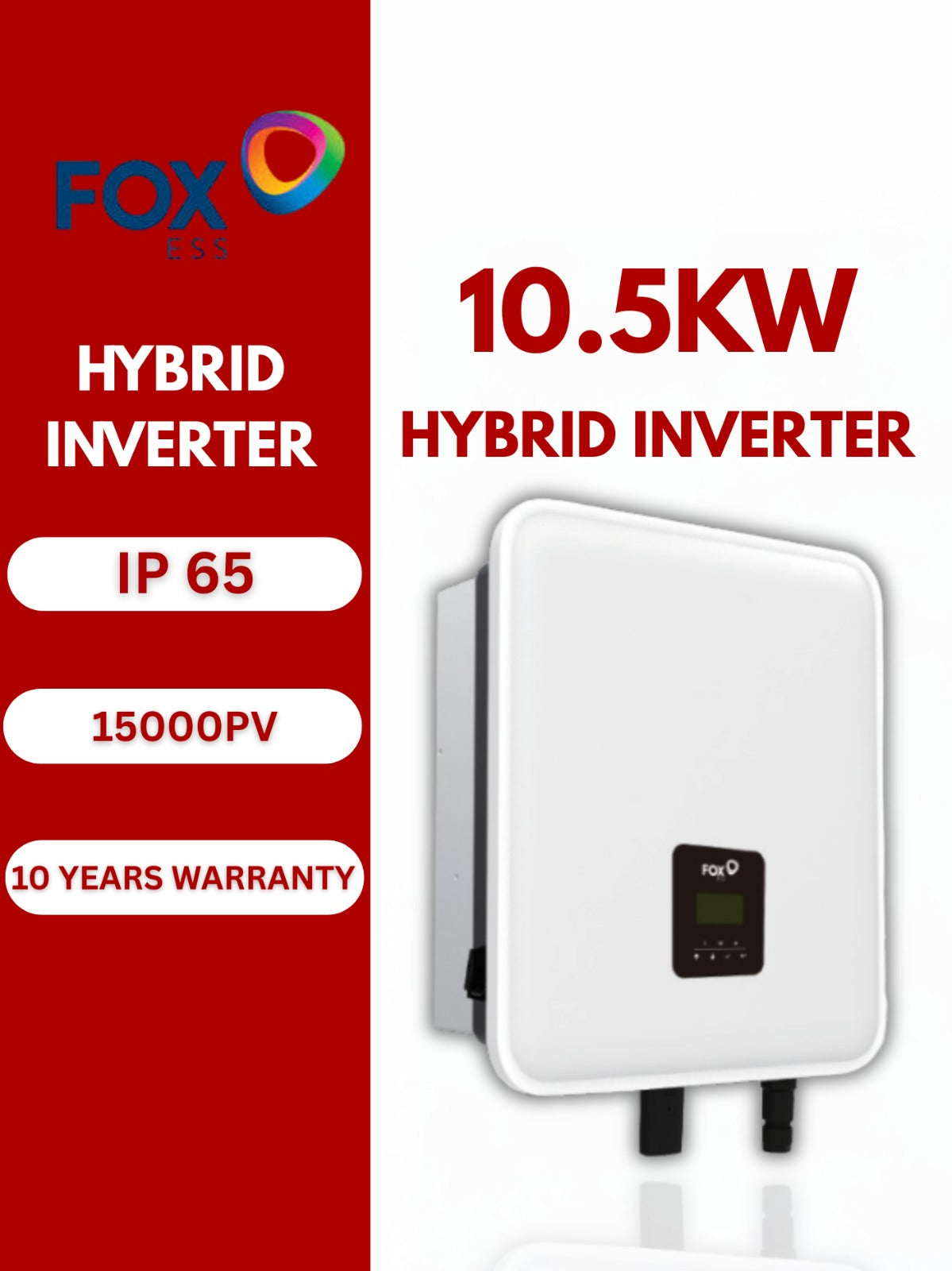 FoxESS KH10.5 10.5kW Single-Phase Hybrid Inverter