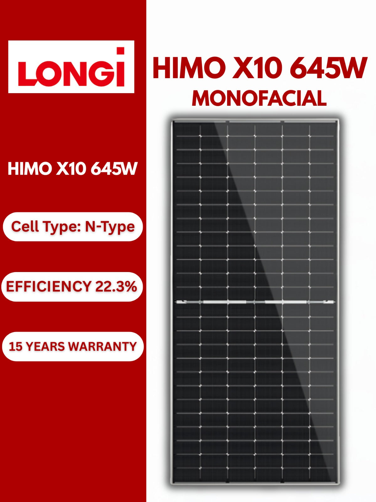 LONGI HIMO X 10 645 SOLAR PANEL