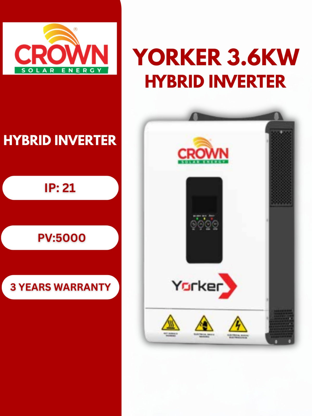 CROWN 3.6KW HYBRID INVERTER