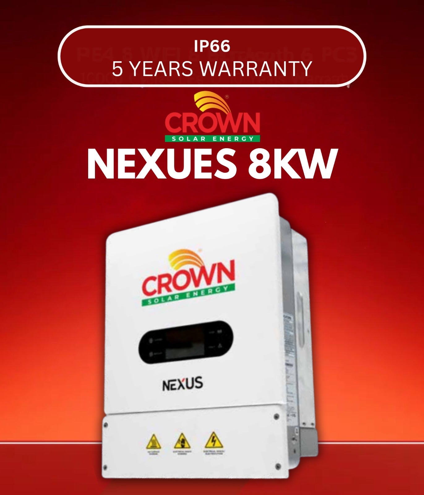 Crown Nexus 8kW Hybrid Solar Inverter | IP66-rated Inverter