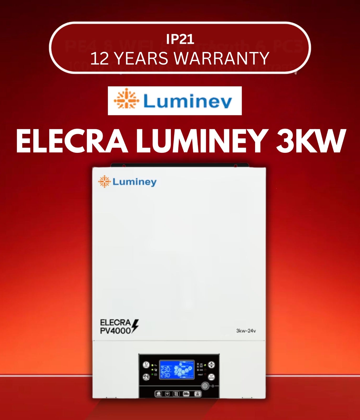 ELECRA LUMINEY 3KW 24V HYBRID SOLAR INVERTER
