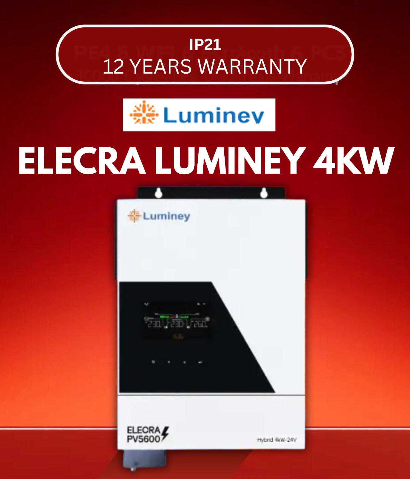 LUMINEY ELECRA PV 5600 4KW-24V SINGLE PHASE HYBRID SOLAR INVERTER